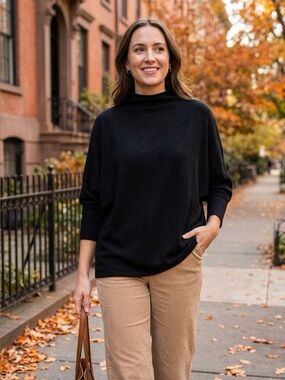 NWT Velvet by Graham & Spencer Black Knit Sweater